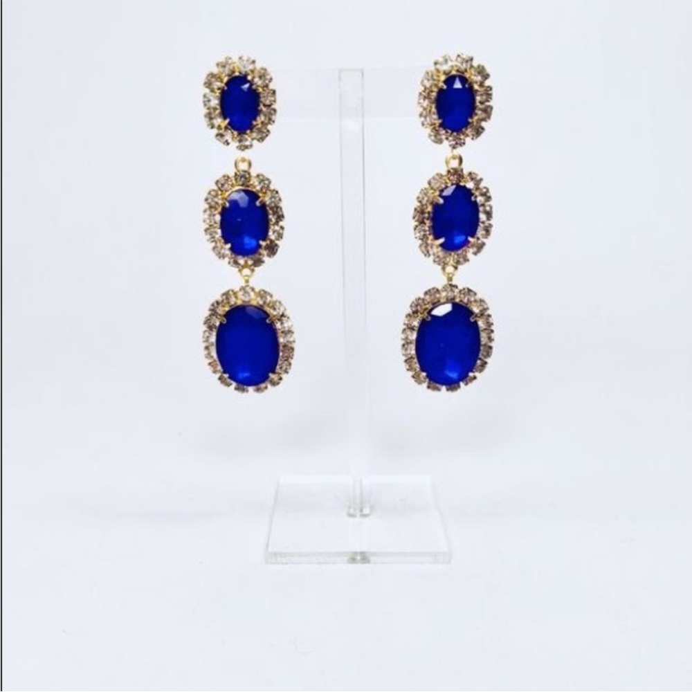 Elizabeth Cole Elegant Purple and Gold Drop Earrings - Picture 5 of 8